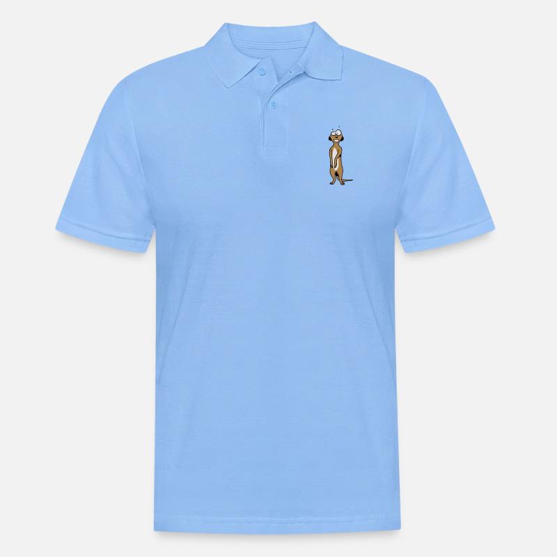 Erdmännchen süss witzig - Männer Poloshirt - Himmelblau