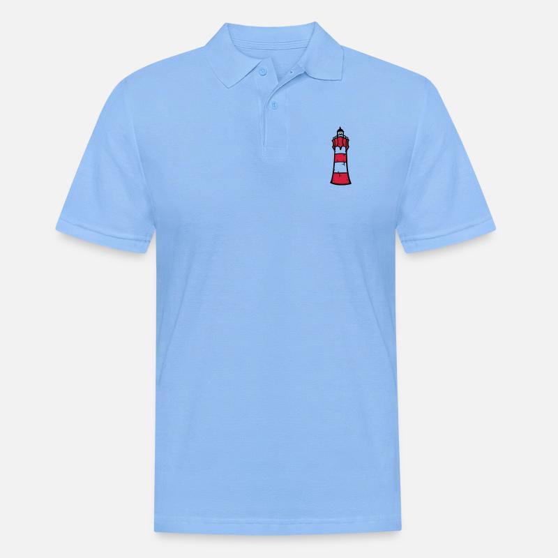 leuchtturm_3c - Männer Poloshirt - Himmelblau