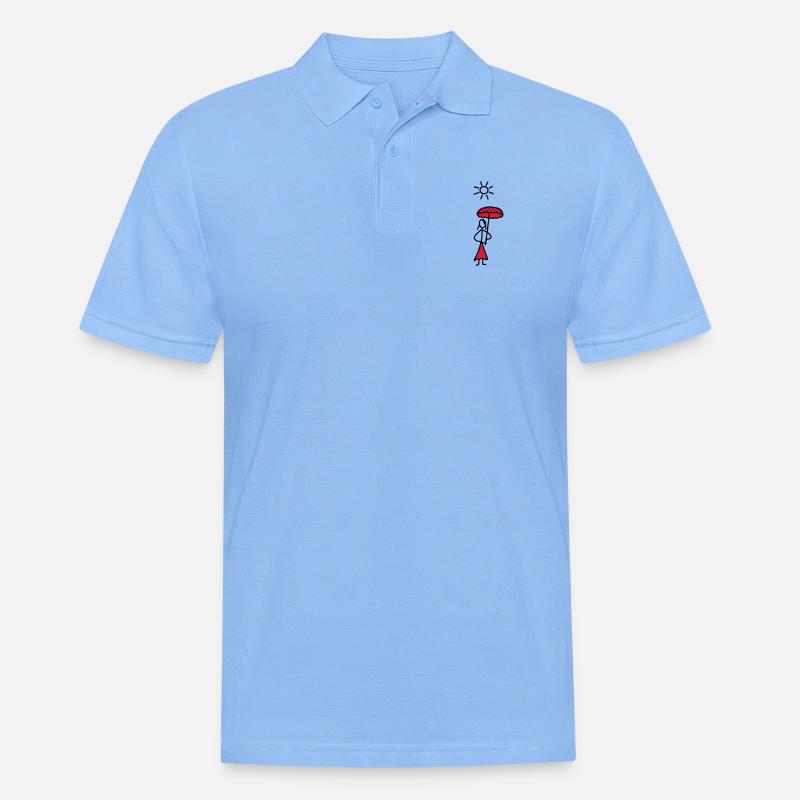Lady mit Sonnenschirm - V2 - Männer Poloshirt - Himmelblau