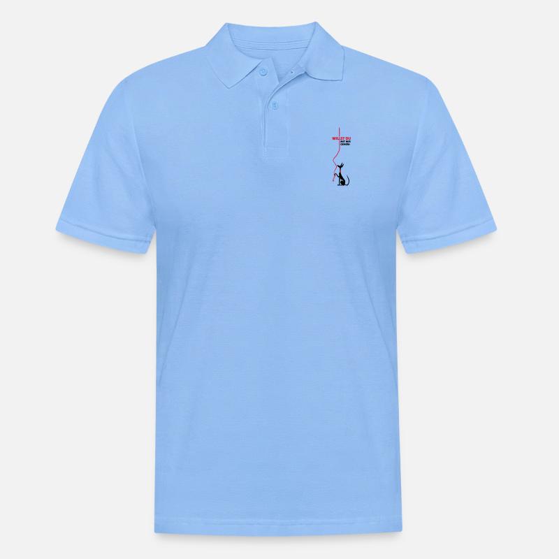willst du mit mir gehen? - Männer Poloshirt - Himmelblau