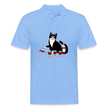 Katzenweinglas - Männer Poloshirt - Himmelblau - Vorne - Jaron (178cm)