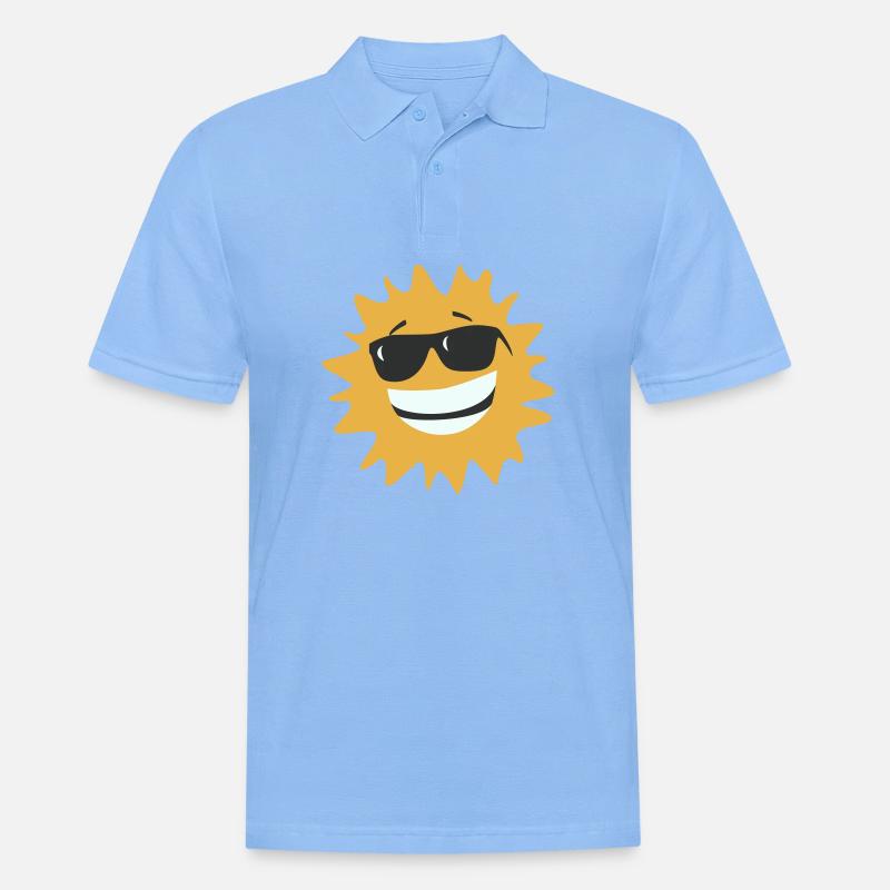 Sunburst lächelt mit Sonnenbrille - Männer Poloshirt - Himmelblau
