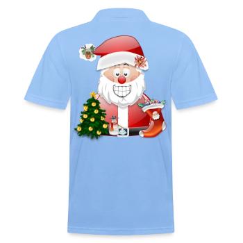Santa Cheer Christmas Parade - Men's Polo Shirt - sky blue - Back - Jaron (178cm)