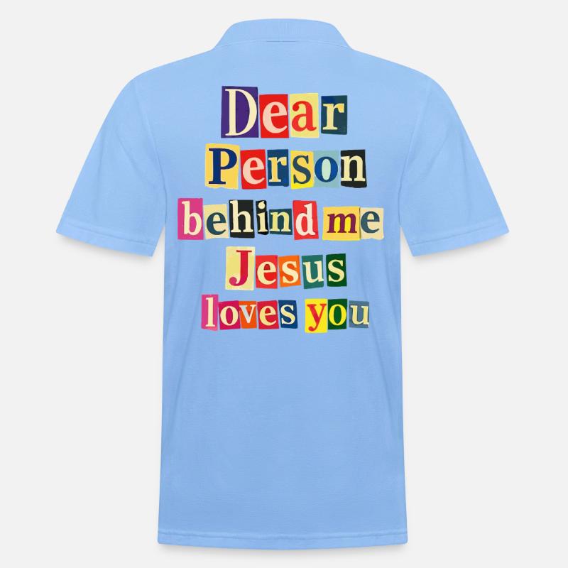 Jesus liebt dich positive Botschaft - Männer Poloshirt - Himmelblau