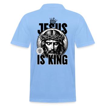 Jésus est Roi Couronne d’Épines - Polo Homme - bleu ciel - Dos - Jaron (178cm)