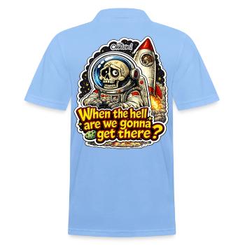 Astronaut - Männer Poloshirt - Himmelblau - Hinten - Jaron (178cm)