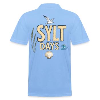 SYLT DAYS – Nordsee Urlaub mit Möwe & Meer - Männer Poloshirt - Himmelblau - Hinten - Jaron (178cm)