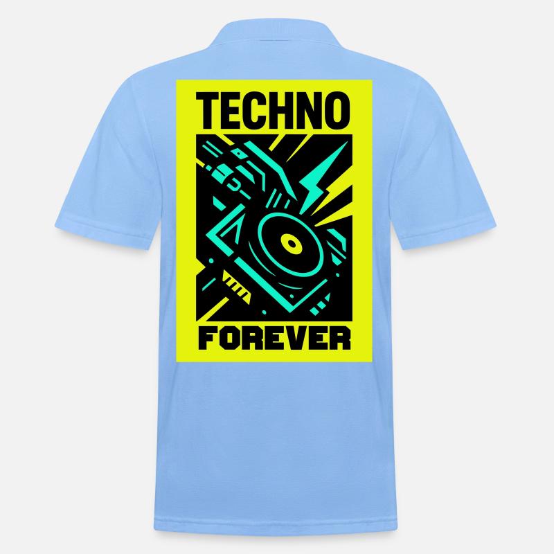 Techno Forever - Männer Poloshirt - Himmelblau