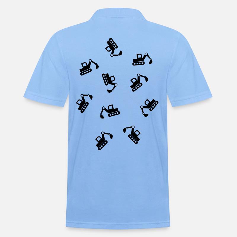 viele Bagger Baustelle Bauarbeiter Baggerfahrer - Männer Poloshirt - Himmelblau