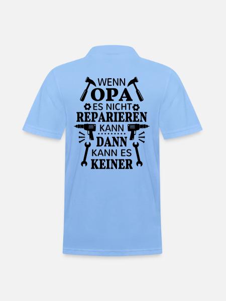 Wenn Opa es nicht reparieren kann Geschenkidee Opa - Männer Poloshirt - Himmelblau