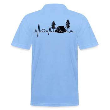camping Heartbeat Tent Camping Love camping Nature - Men's Polo Shirt - sky blue - Back - Jaron (178cm)