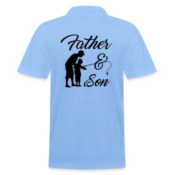 Le père et le fils pêcher pêche pêcher pêcher pêche cadeau pêche - Polo Homme - bleu ciel - Dos - Jaron (178cm)