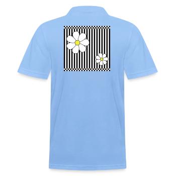 Stripes & Flowers - Männer Poloshirt - Himmelblau - Hinten - Jaron (178cm)