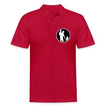 Vater Kind Silhouette Spazieren Familie Papa Liebe - Männer Poloshirt - cherry red - Vorne - Jaron (178cm)