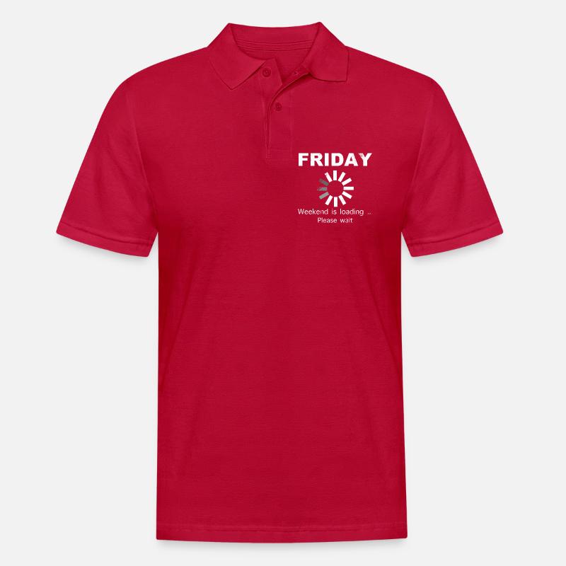 Friday Weekend Loading Spruch - Männer Poloshirt - cherry red