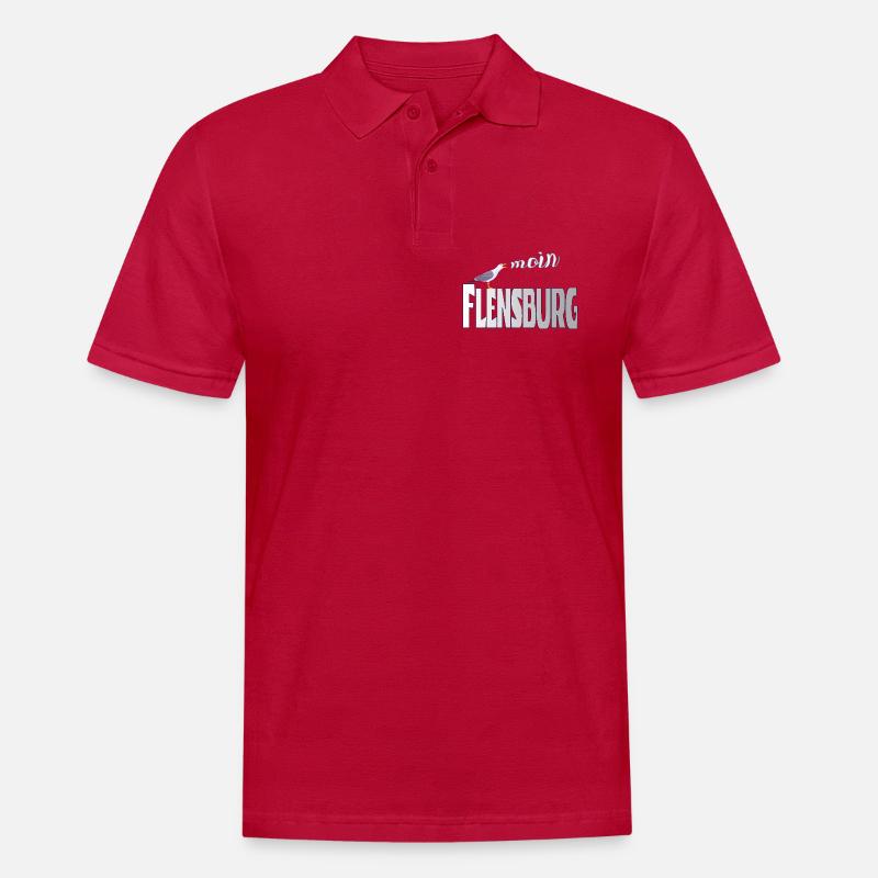 Flensburg Möwe & Moin Design - Männer Poloshirt - cherry red