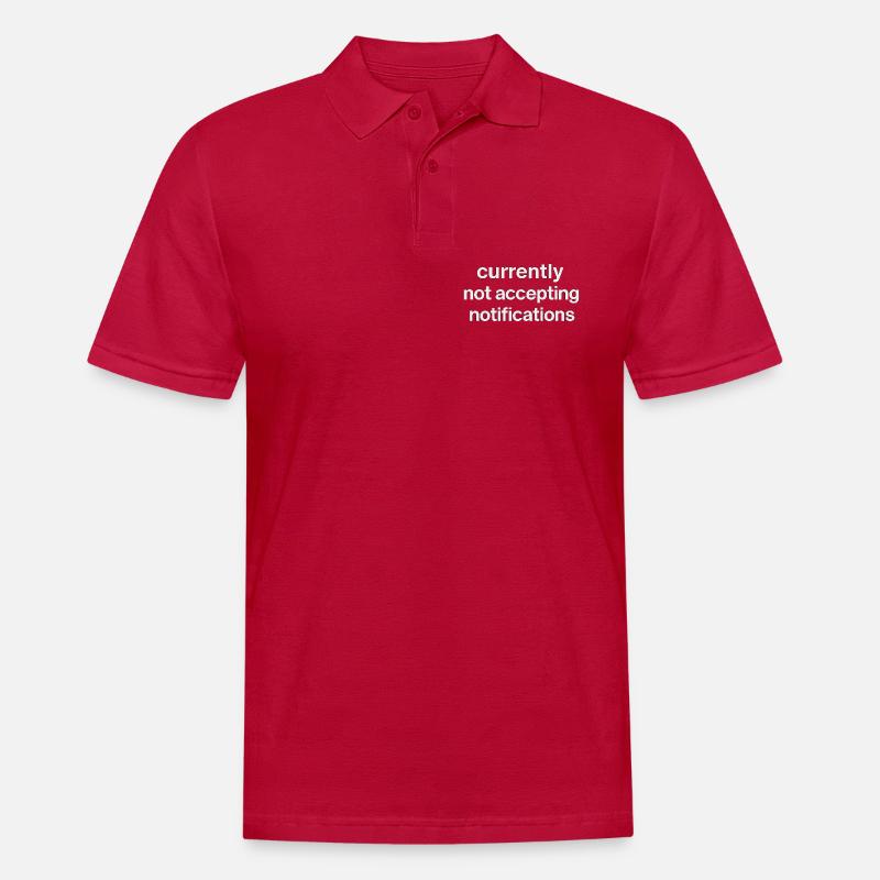 currently not accepting notifications - Männer Poloshirt - cherry red