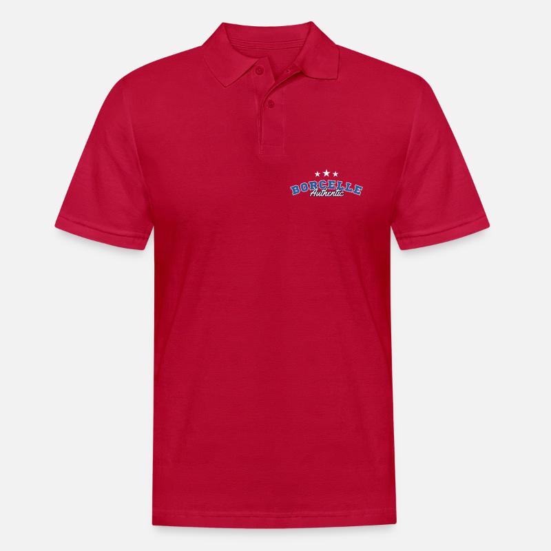 Borcelle Authentic College Script - Männer Poloshirt - cherry red
