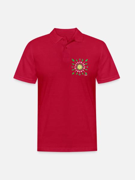 BlumenMandala Frühling - Sonja Ariel von Staden - Männer Poloshirt - cherry red