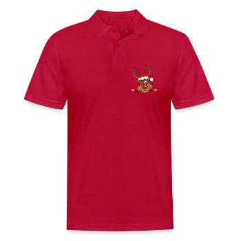 Rentier Rudolph - Männer Poloshirt - cherry red - Vorne - Jaron (178cm)