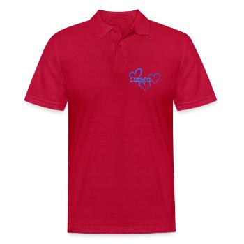 Vorname Ludwig - Männer Poloshirt - cherry red - Vorne - Jaron (178cm)
