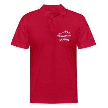 Der Berg ruft - Männer Poloshirt - cherry red - Vorne - Jaron (178cm)