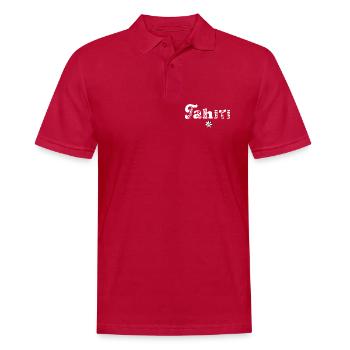 Tahiti (weiß) - Männer Poloshirt - cherry red - Vorne - Jaron (178cm)