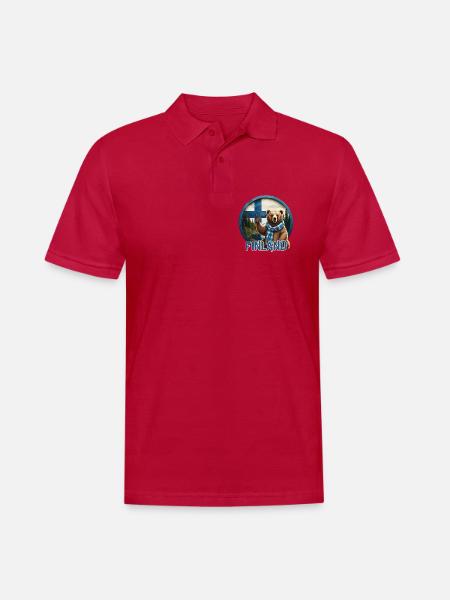 Finland - Finnland - Suomi - Männer Poloshirt - cherry red