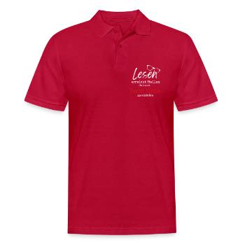 Lehrmotivation mit Brille - Männer Poloshirt - cherry red - Vorne - Jaron (178cm)