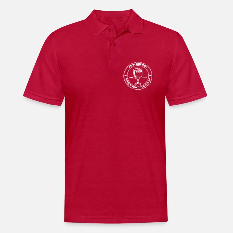 BierBrüder. Hier wird getrunken. - Männer Poloshirt - cherry red