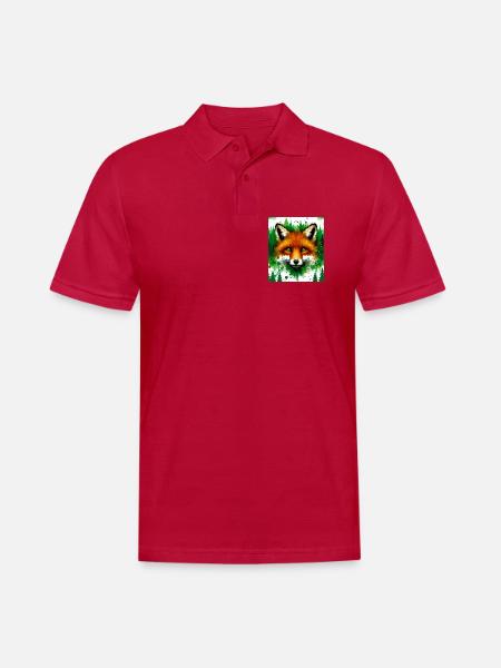 Fuchs - Männer Poloshirt - cherry red