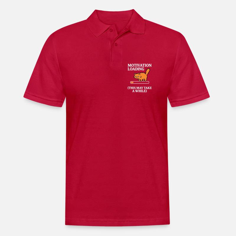 Motivation Loading Müde Katze mit Ladebalken - Männer Poloshirt - cherry red