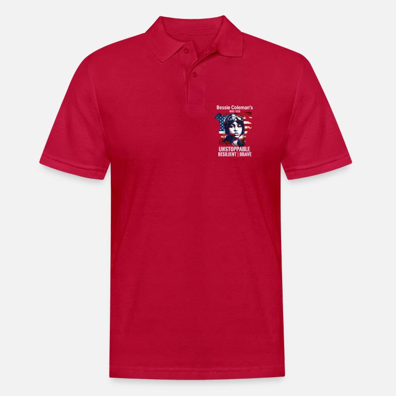 Bessie Coleman Mutig Luftfahrtpionierin - Männer Poloshirt - cherry red