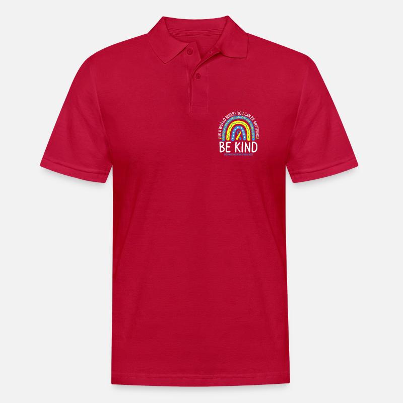 Sei freundlich, Regenbogenbewusstsein - Männer Poloshirt - cherry red