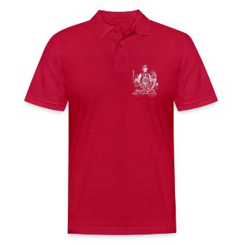 John Tyler beim BBQ-Grillen - Männer Poloshirt - cherry red - Vorne - Jaron (178cm)