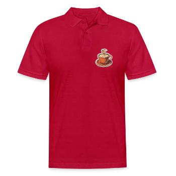 Kaffee - Männer Poloshirt - cherry red - Vorne - Jaron (178cm)