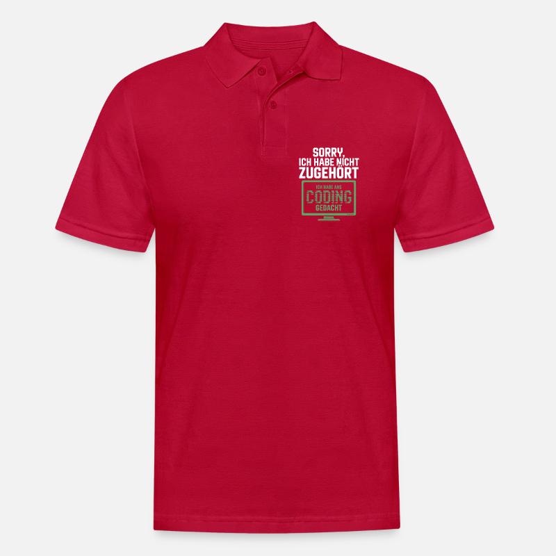 Sorry, I thought coding - Men's Polo Shirt - cherry red