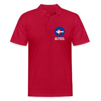 Six Strings Zero Talent - Männer Poloshirt - cherry red - Vorne - Jaron (178cm)