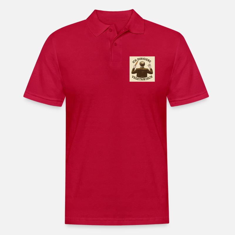 Dirigent Ich dirigiere vegetarisch - Männer Poloshirt - cherry red