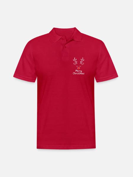 Rentier Gesicht Weihnachtsstimmung - Männer Poloshirt - cherry red
