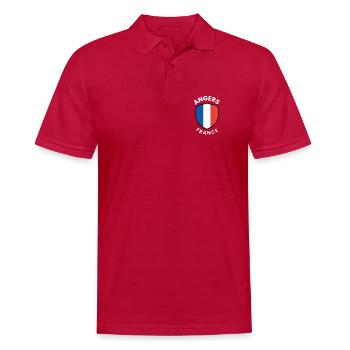 Angers France Shield Emblem - Men's Polo Shirt - cherry red - Front - Jaron (178cm)
