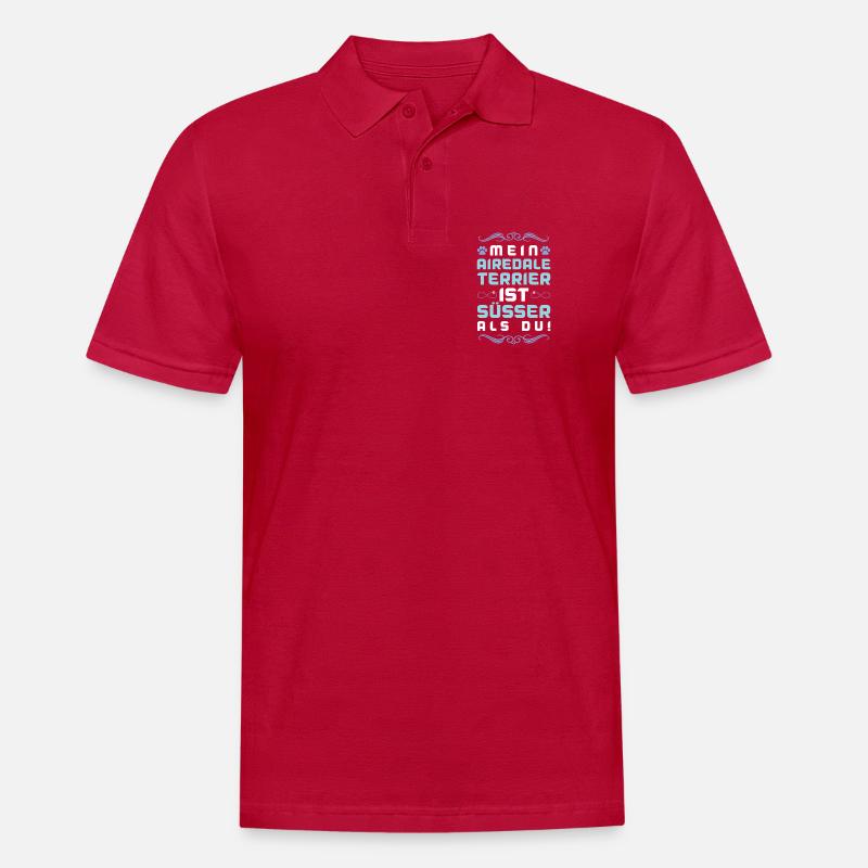 airedale terrierhund spruch - Männer Poloshirt - cherry red