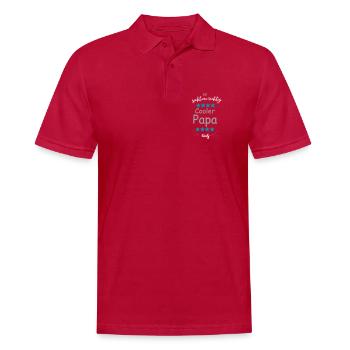 Richtig cooler Papa Look - Männer Poloshirt - cherry red - Vorne - Jaron (178cm)