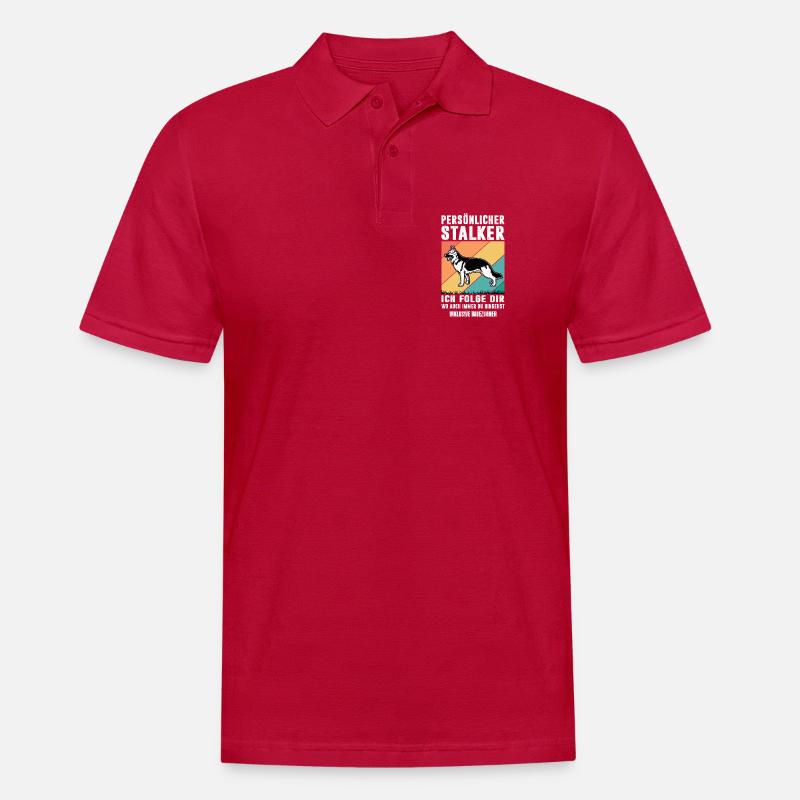 Schäferhund Geschenke Hund Herrchen Gassi - Männer Poloshirt - cherry red