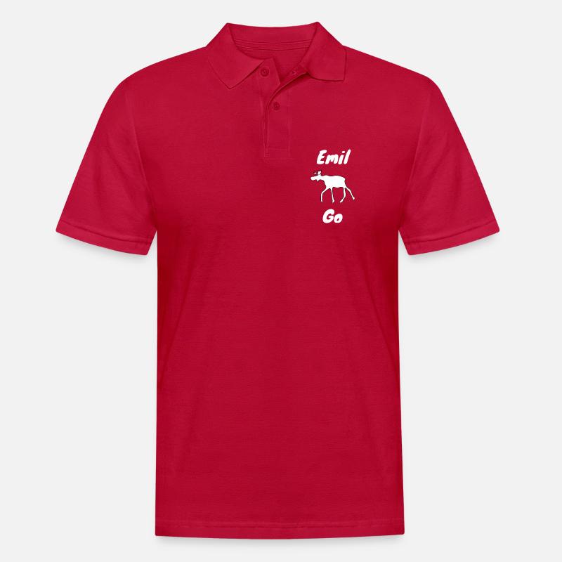Emil der Elch withe - Männer Poloshirt - cherry red