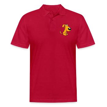Dog, Crazy, Small, Happy, Funny, Silly, Cool - Men's Polo Shirt - cherry red - Front - Jaron (178cm)