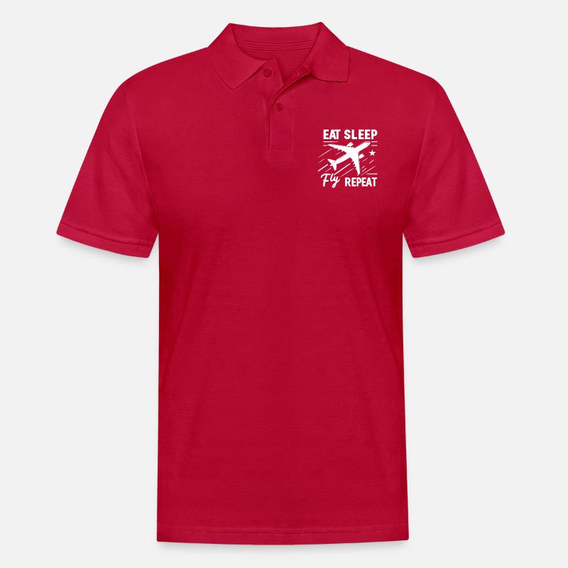 Manger dormir Mouche Répéter - Polo Homme - cherry red