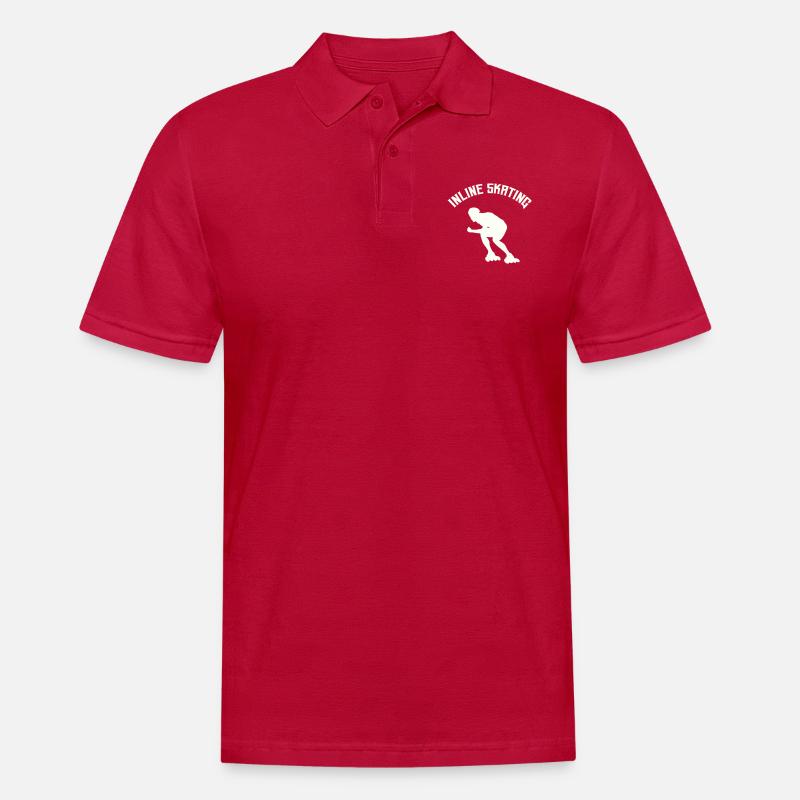 Inline Skating - Männer Poloshirt - cherry red