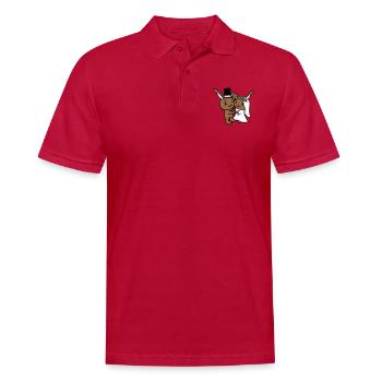 2 Bunnies Wedding Marry Groom Bride Engaged - Men's Polo Shirt - cherry red - Front - Jaron (178cm)