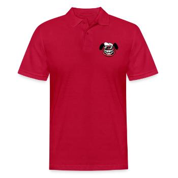 chien monstre méchant dangereux dents sourire sourire - Polo Homme - cherry red - Devant - Jaron (178cm)